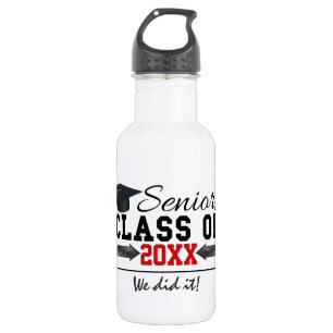 Black and Red Graduation Gear 532 Ml Water Bottle