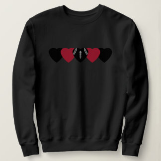 Black and Red Heart Football Sweatshirt