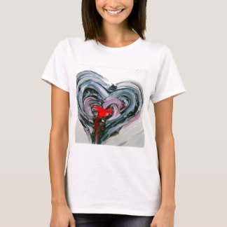 Black and red heart T T-Shirt