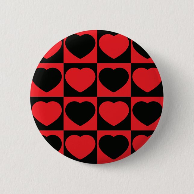 black and red hearts button (Front)