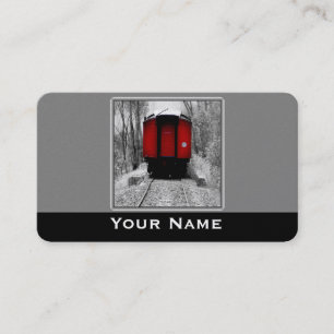 Black and Red Heritage Railroad Train Business Card