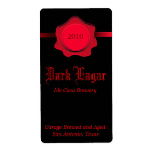 Black and Red Home Made Beer Labels
