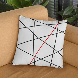 Black and red lines cushion