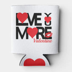 Black and Red Love You More Can Cooler