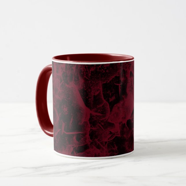 Black and red marble pattern. mug (Front Left)
