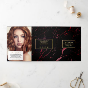 Black and Red Marble Salon or Product Brochure