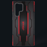Black and red metallic geometric design samsung galaxy case<br><div class="desc">Image of a black and red metallic geometric design. Modern masculine design.</div>