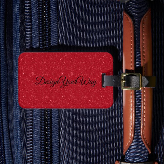 black and red modern monogramm personalised  luggage tag (Front Insitu 4)