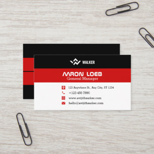 Black and Red Modern Personalised Business Card