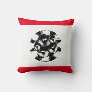 Black and red music speakers cushion