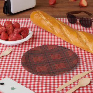 Black and RED Palestine keffiyeh Paper Plate