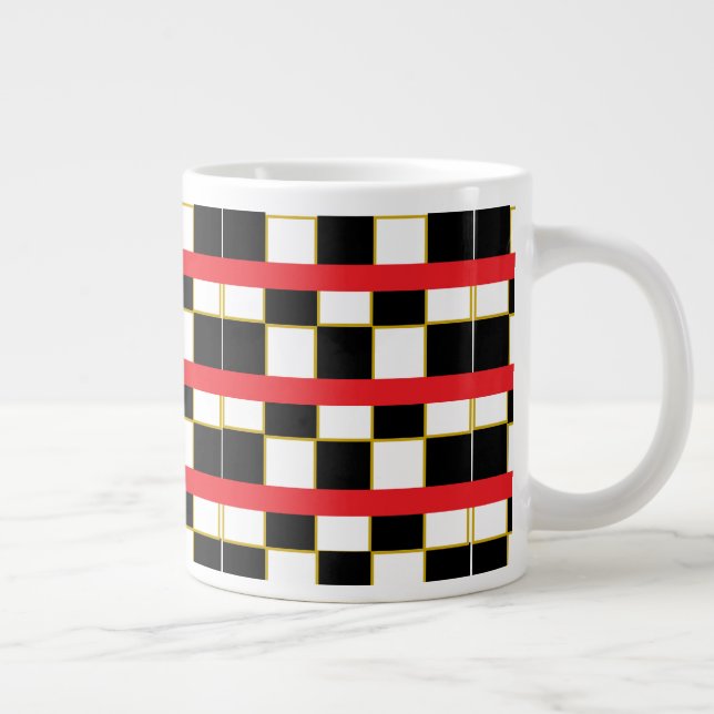 black and red pattern large coffee mug (Right)