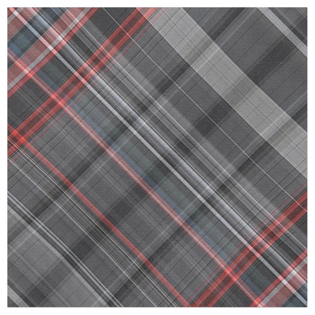 Black and red plaid fabric (Close Up)