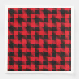 Black and Red Plaid Napkin