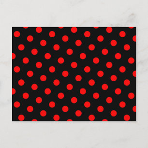 Black and Red Polka Dots Postcard