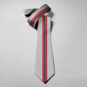 Black And Red Racing Stripes Sporty Minimalist Tie