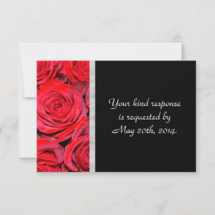 Black and Red Roses RSVP Card