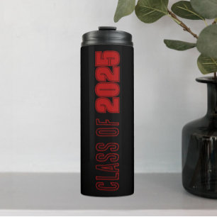Black and Red School Colours Class Year Thermal Tumbler