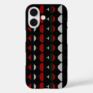 black and red seamless pattern iPhone 16 case