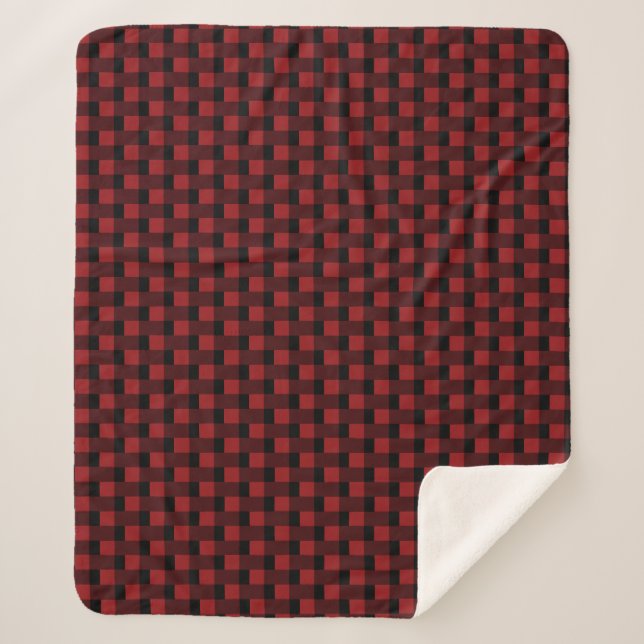 Black and Red Sherpa Blanket (Front)