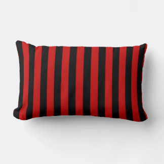 Black and Red Stripe Lumbar Cushion