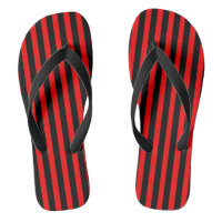 Black and Red Striped Flip Flops