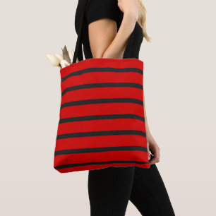 Black and Red Stripes Tote Bag