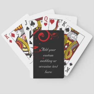 Black and Red Swirly Vines Playing Cards