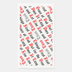 Black and Red Text Recovery Slogans Napkin