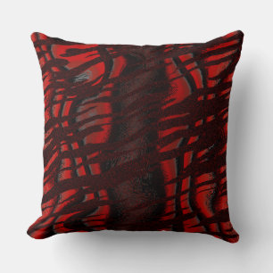 Black and Red Tiger Abstract Cushion