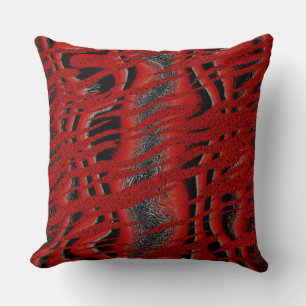 Black and Red Tiger Abstract Cushion