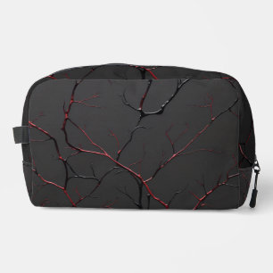 Black and Red Veins Dopp Kit