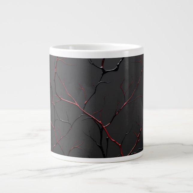 Black and Red Veins Large Coffee Mug (Front)