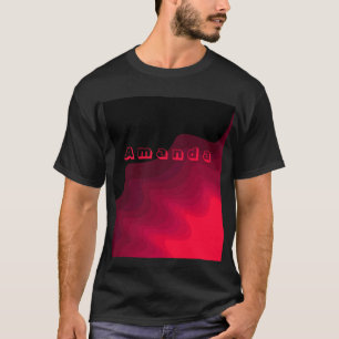 Black and red waves abstract painting  T-Shirt
