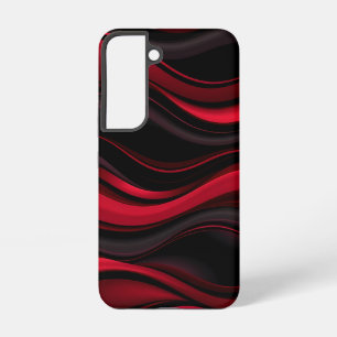 Black and Red Waves Pattern Bold Abstract Design Samsung Galaxy Case