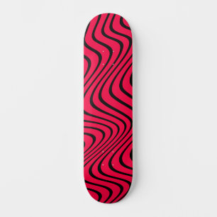 black and red waves skateboard