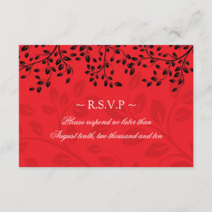 Black and Red Wedding Reply Cards