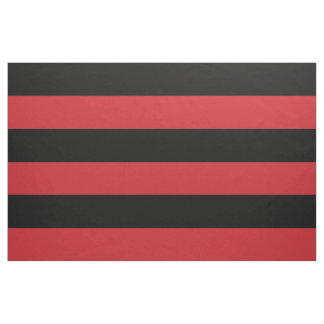 Black and Red Wide Stripes Large Scale Fabric