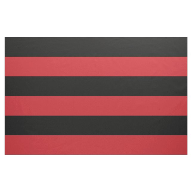 Black and Red Wide Stripes Large Scale Fabric (Yard)
