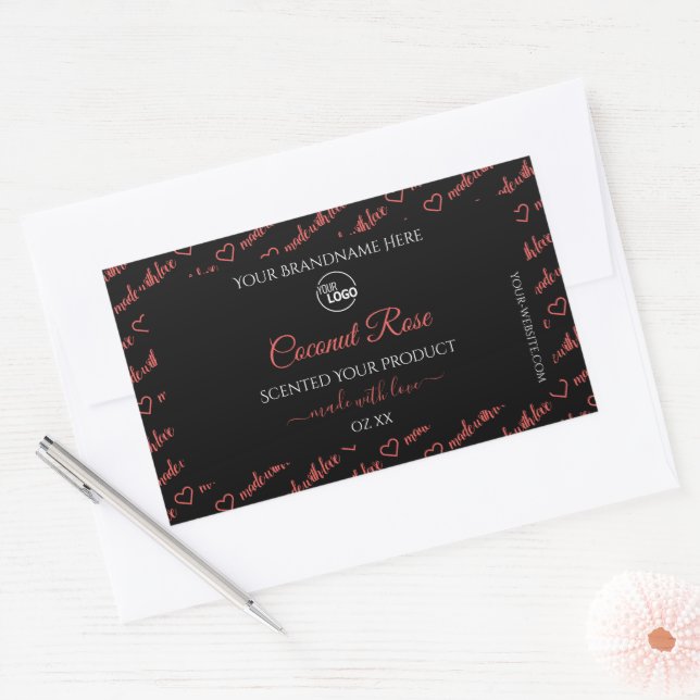 Black and Red Word Cloud Product Labels with Logo (Envelope)