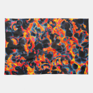 Black and Red Yellow Tea Towel
