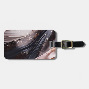 Black and Rose Gold Background Design Luggage Tag