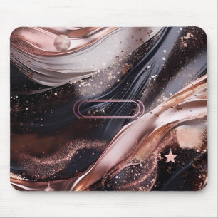 Black and Rose Gold Background Personalised Design Mouse Pad