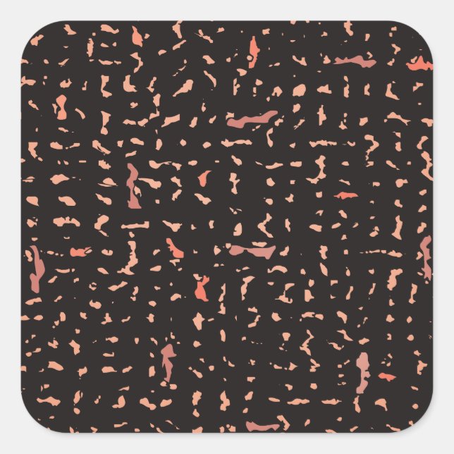 Black and Rose Gold Composition Notebook Pattern Square Sticker (Front)