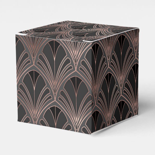 Black and Rose Gold Favour Box (Front Side)