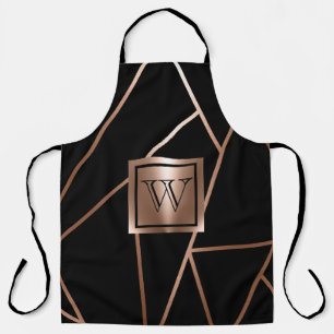 Black and Rose Gold Geometric Apron