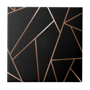 Black and Rose Gold Geometric Tile