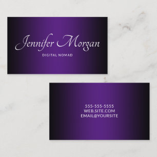 Black and Royal Purple Elegant Ombre Business Card