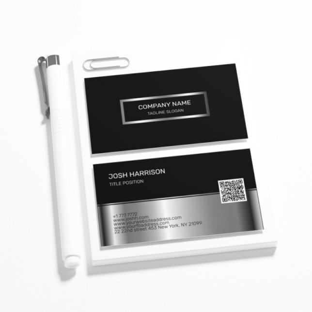 Black And Silver Business Card (Creator Uploaded)