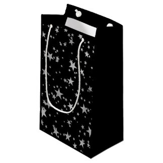 Black and Silver Celestial Star Small Gift Bag